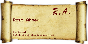 Rott Ahmed névjegykártya
